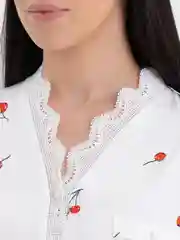 Разноцветный шелковая пижама женская, вишня