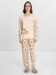 Молочный пижама женская с брюками