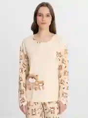 Молочный пижама женская с брюками