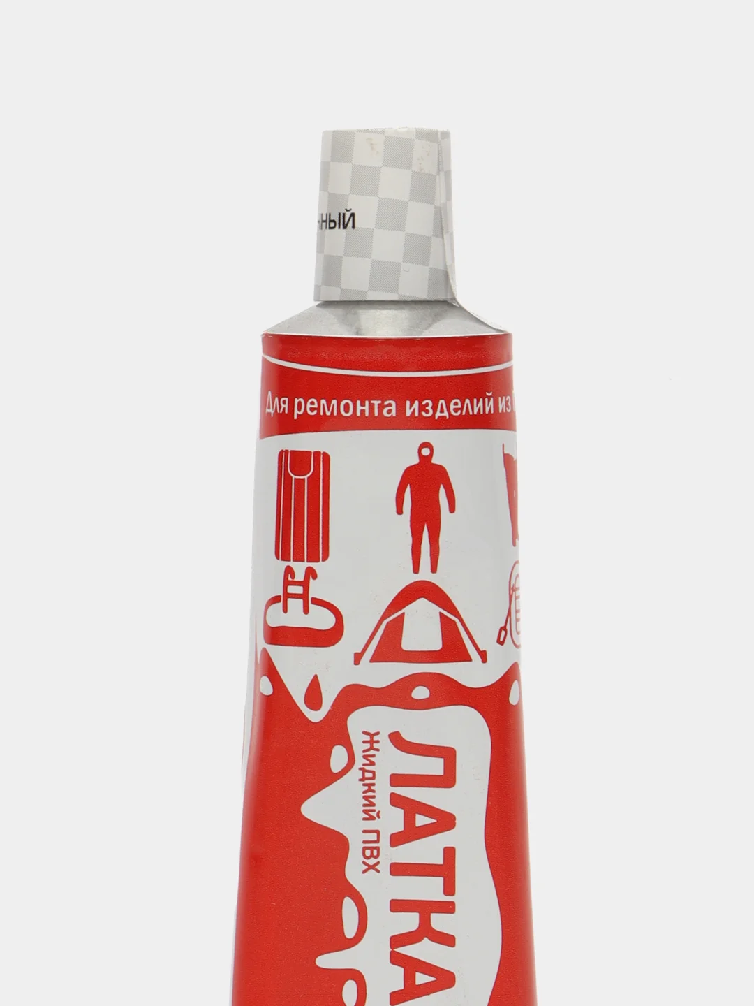 Красный жидкий клей "Латка 24" для ремонта изделий из ПВХ