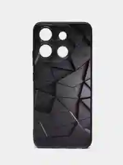 Тёмно-серый силиконовый чехол для Infinix SMART 7 HD, с принтом, с рисунком (Инфиникс Смарт 7 ХД)