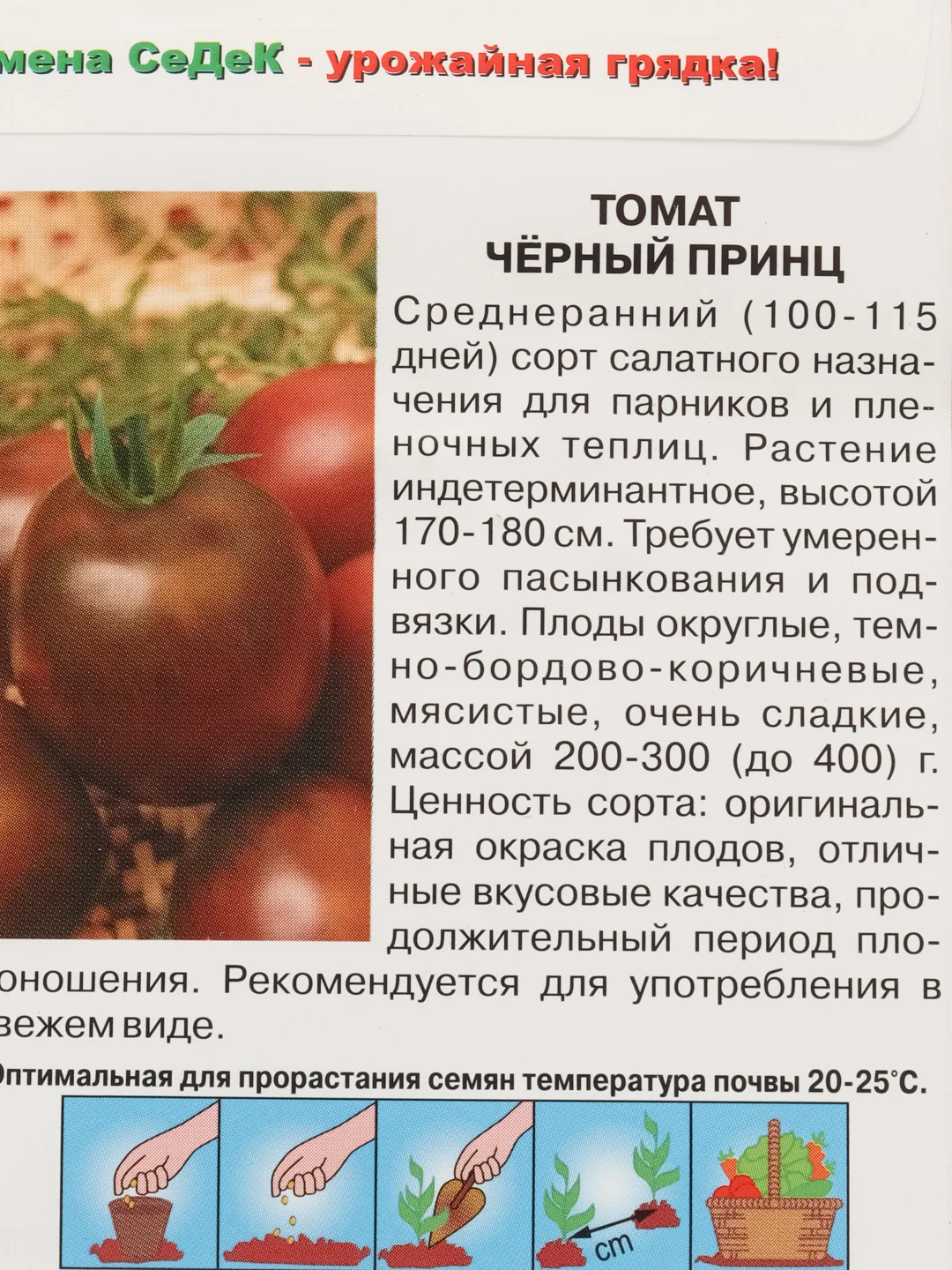 Семена Томат "Черный принц", 0,1 г, СеДеК