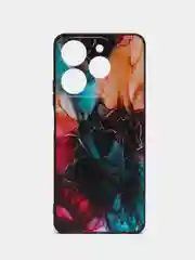 Фиолетовый силиконовый чехол для Tecno Spark 10 Pro (Техно Спарк 10 Про), с принтом, с рисунком
