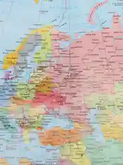 Синий карта Мира политическая, складная, с флагами, новые границы, столицы, символика стран