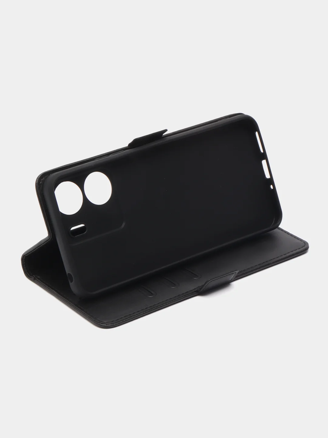 Черный чехол книжка для Redmi 13 C (Редми 13 С), с боковым магнитом