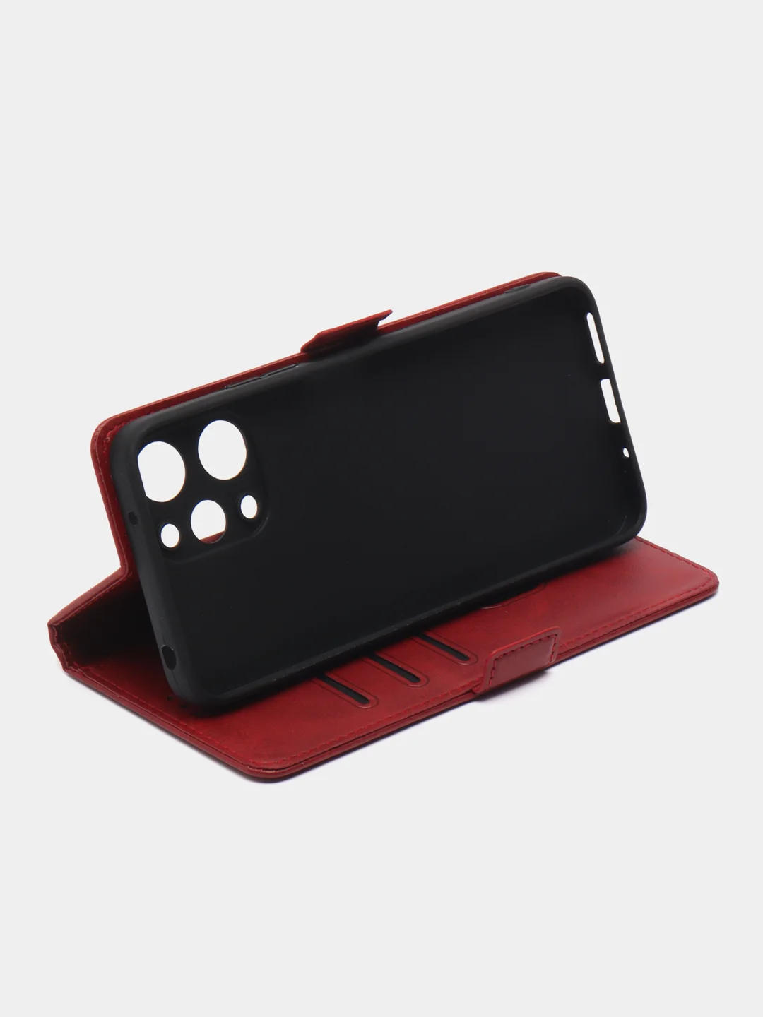 Коричневый чехол-книжка для Xiaomi Redmi 12 4G (Сяоми Редми 12 4Джи), с боковым магнитом