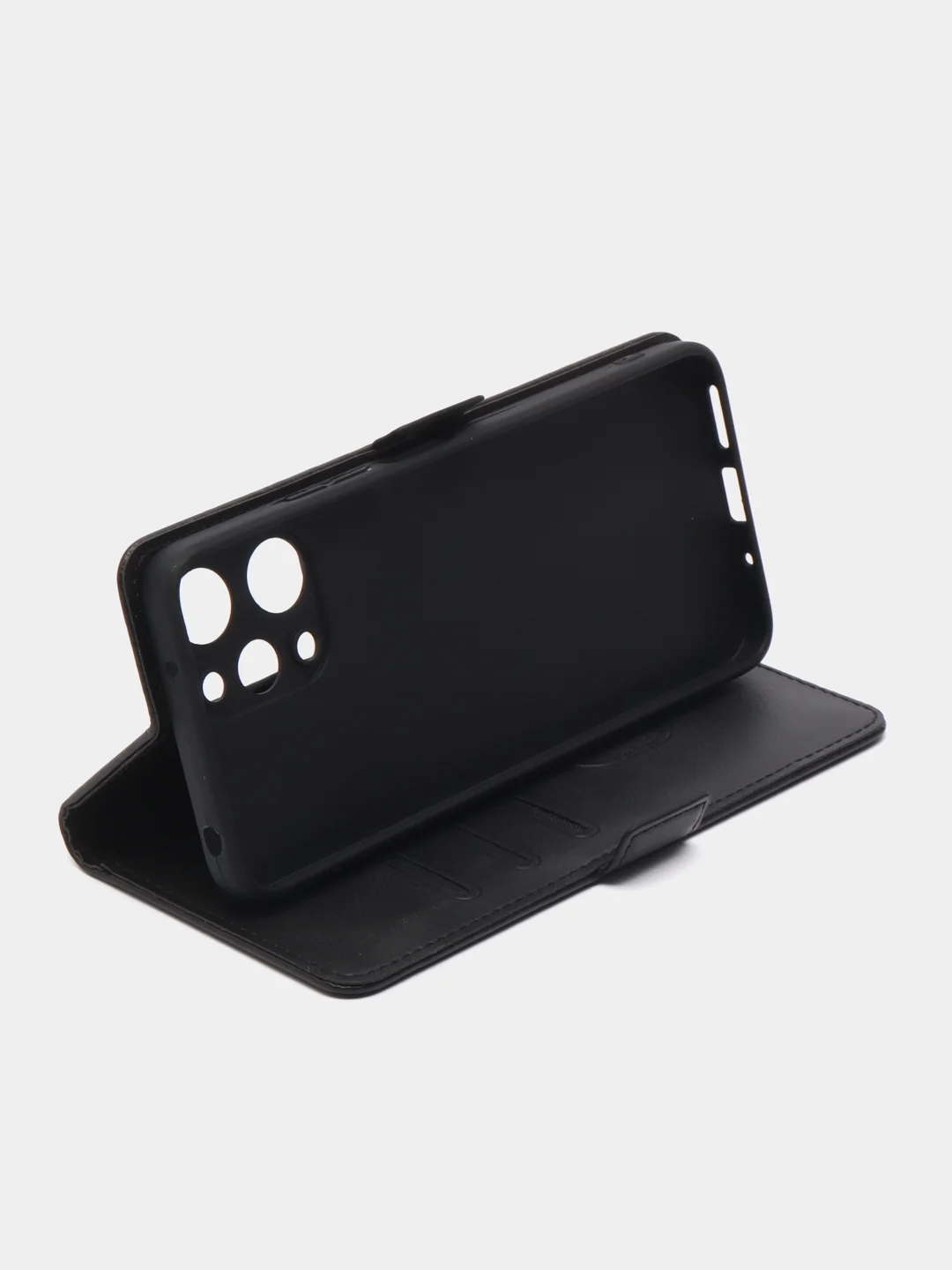 Черный чехол-книжка для Xiaomi Redmi 12 4G (Сяоми Редми 12 4Джи), с боковым магнитом