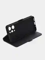 Черный чехол-книжка для Xiaomi Redmi 12 4G (Сяоми Редми 12 4Джи), с боковым магнитом