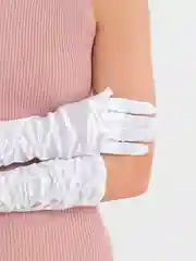 Белый перчатки женские, атласные, карнавальные, свадебные