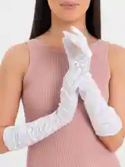 Белый перчатки женские, атласные, карнавальные, свадебные