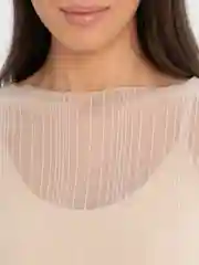 Молочный лонгслив под топ, блестящий, полупрозрачный, сетчатый