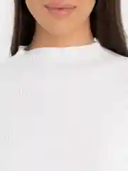 Белый женский кроп-топ с длинными рукавами / женский кроп-топ