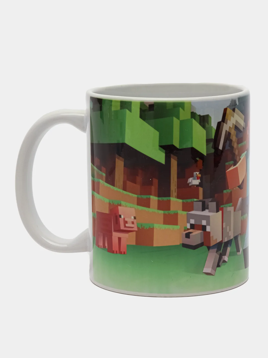 Зеленый кружка сувенирная, с принтом Minecraft, в подарочной коробке