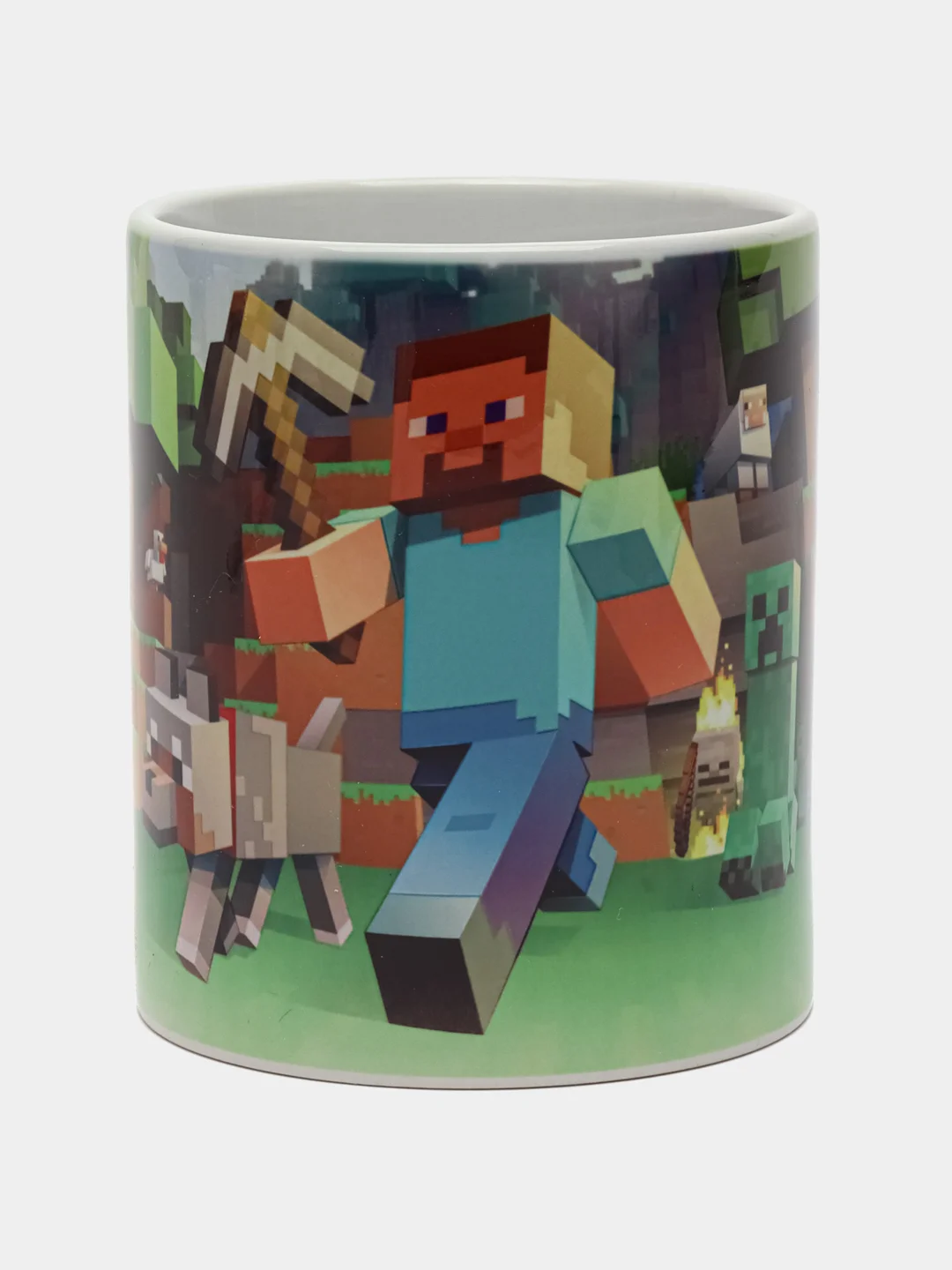 Зеленый кружка сувенирная, с принтом Minecraft, в подарочной коробке