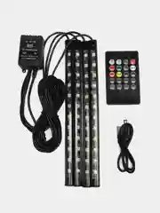 Подсветка салона и ног, со звуковым контроллером, RGB, 7 вариантов подсветки