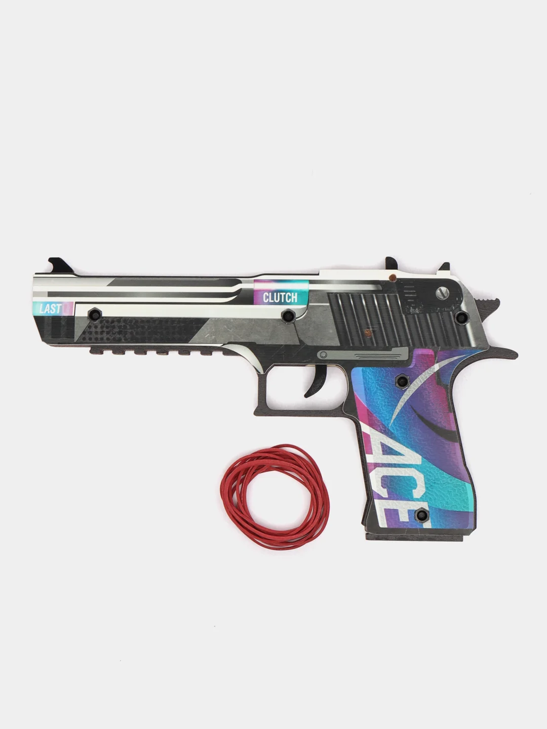 Синий деревянный пистолет-резинкострел Desert Eagle Ace (Дигл Айс)