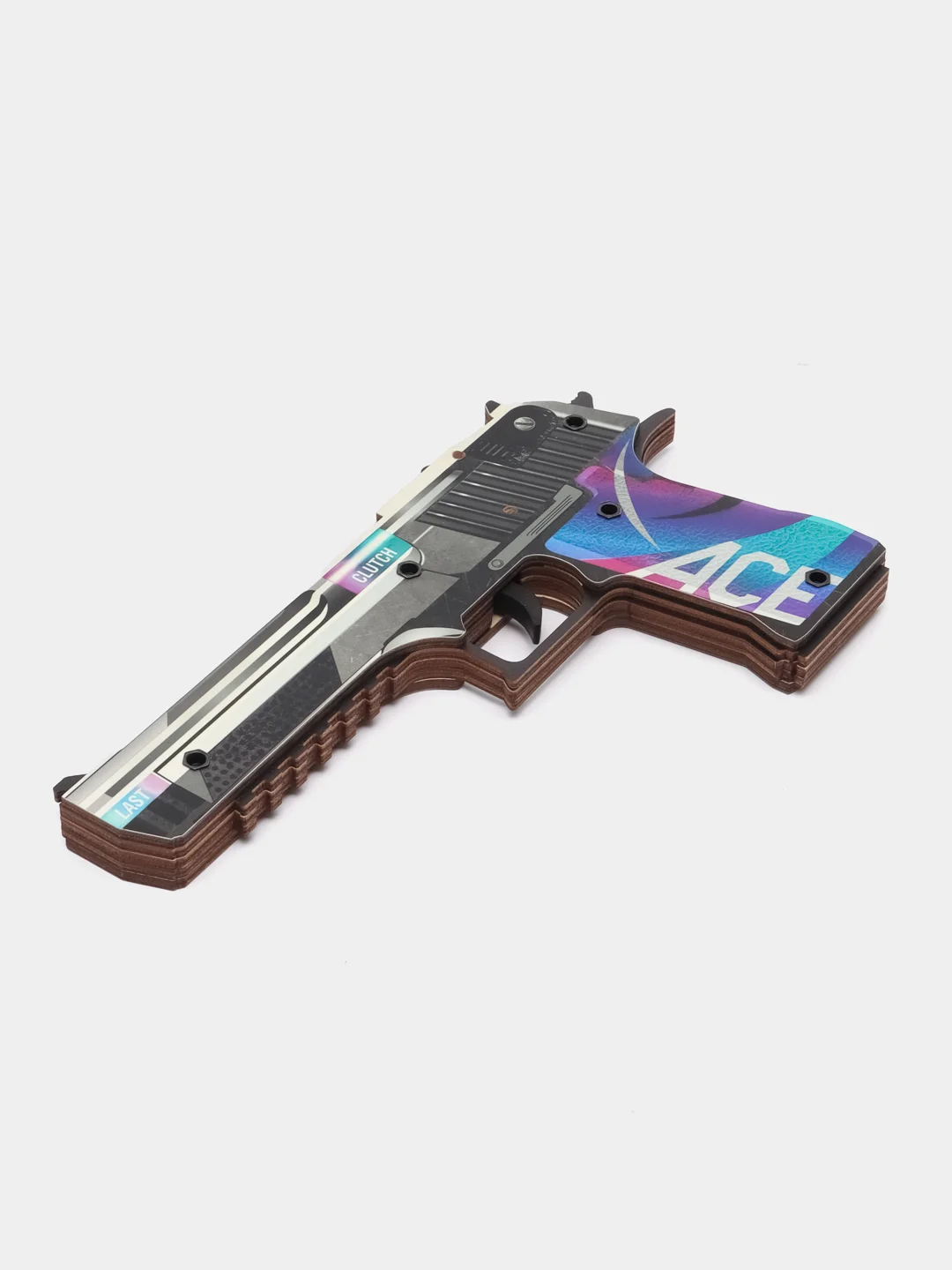 Синий деревянный пистолет-резинкострел Desert Eagle Ace (Дигл Айс)