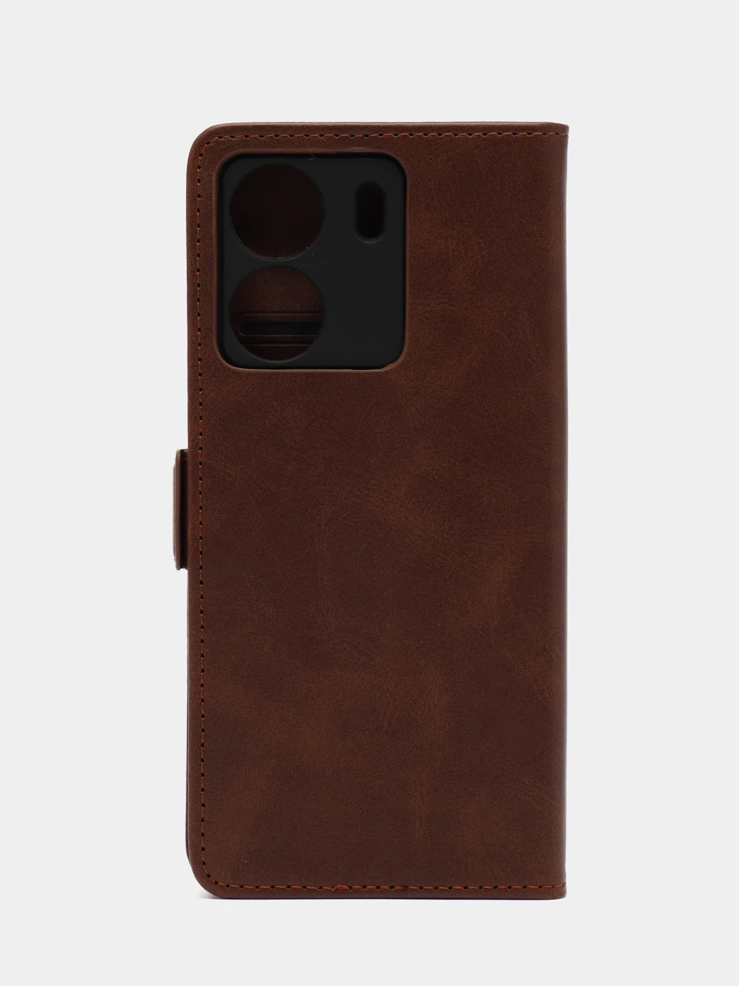 Коричневый чехол книжка для Redmi 13 C (Редми 13 С), с боковым магнитом