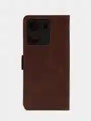 Коричневый чехол книжка для Redmi 13 C (Редми 13 С), с боковым магнитом