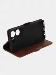 Коричневый чехол-книжка для Tecno Pova 5 Pro 5G (Техно Пова 5 Про 5 Джи) с боковым магнитом