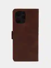 Коричневый чехол-книжка для Xiaomi Redmi 12 4G (Сяоми Редми 12 4Джи), с боковым магнитом