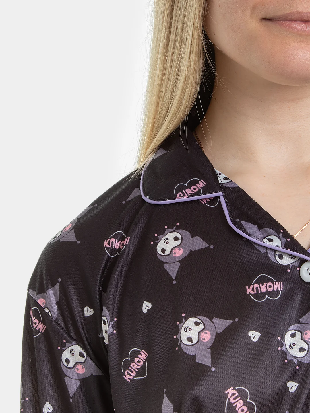 Черный женская домашняя пижама Куроми, Hello Kitty, костюм 2 в 1
