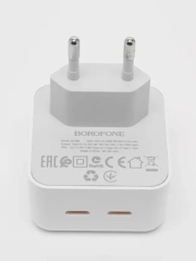 Блок питания для зарядки телефона с двойным входом type c 35W / для Samsung, Xiomi, Apple