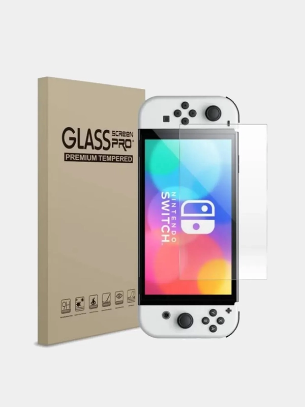 Защитное стекло для Nintendo Switch OLED + набор для очистки экрана
