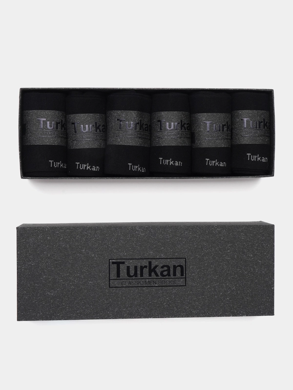 Носки Turkan (Туркан) мужские, хлопок, черного цвета, 6 штук в упаковке
