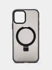 Черный чехол MagSafe (Магсейф) с кольцом-подставкой для iPhone 11, 12, 13, 14, 15, Pro, Max