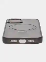Черный чехол MagSafe (Магсейф) с кольцом-подставкой для iPhone 11, 12, 13, 14, 15, Pro, Max