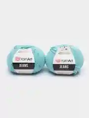 Голубой пряжа YarnArt Jeans, 50г/160 м (55% хлопок, 45%акрил), комплект из 2 мотков