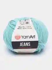 Голубой пряжа YarnArt Jeans, 50г/160 м (55% хлопок, 45%акрил), комплект из 2 мотков