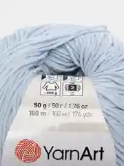 Светло-синий пряжа YarnArt Jeans, 50г/160 м (55% хлопок, 45%акрил), комплект из 2 мотков