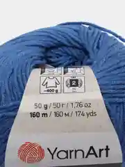 Синий пряжа YarnArt Jeans, 50г/160 м (55% хлопок, 45%акрил), комплект из 2 мотков