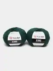 Тёмно-зелёный пряжа YarnArt Jeans, 50г/160 м (55% хлопок, 45%акрил), комплект из 2 мотков