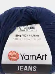 Темно-синий пряжа YarnArt Jeans, 50г/160 м (55% хлопок, 45%акрил), комплект из 2 мотков