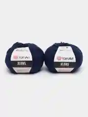 Темно-синий пряжа YarnArt Jeans, 50г/160 м (55% хлопок, 45%акрил), комплект из 2 мотков