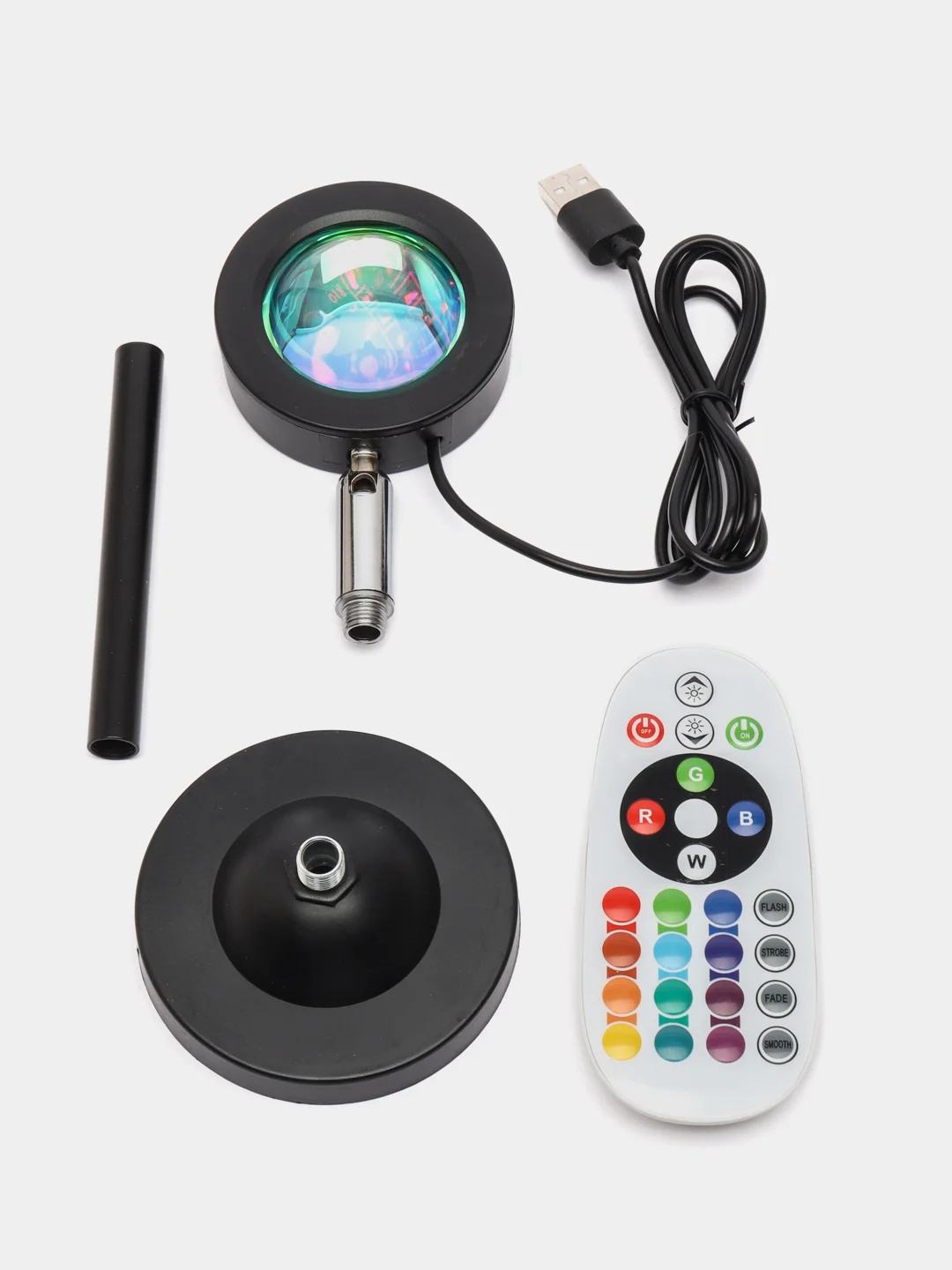 Угольный ночник-светильник с пультом, USB, LED, RGB, фоновая подсветка на 16 цветов, лампа закат