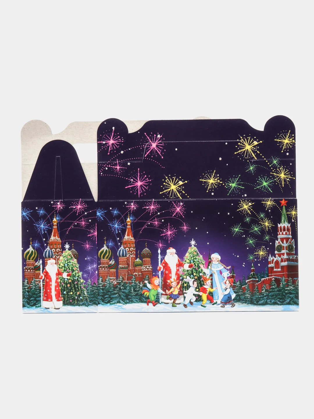 Горчичный новогодняя коробка, складывающаяся, для подарков. 180 х 65 х 100 мм, 160 х 80 х 65 мм