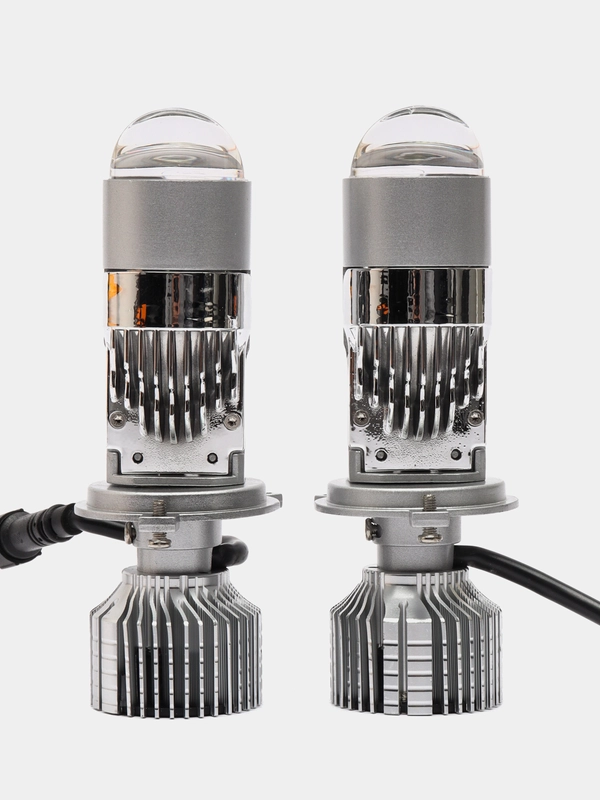 Автомобильные светодиодные линзованные лампы H4 mini Bi-Led с СТГ, 6000К, 12-24V, 2 шт