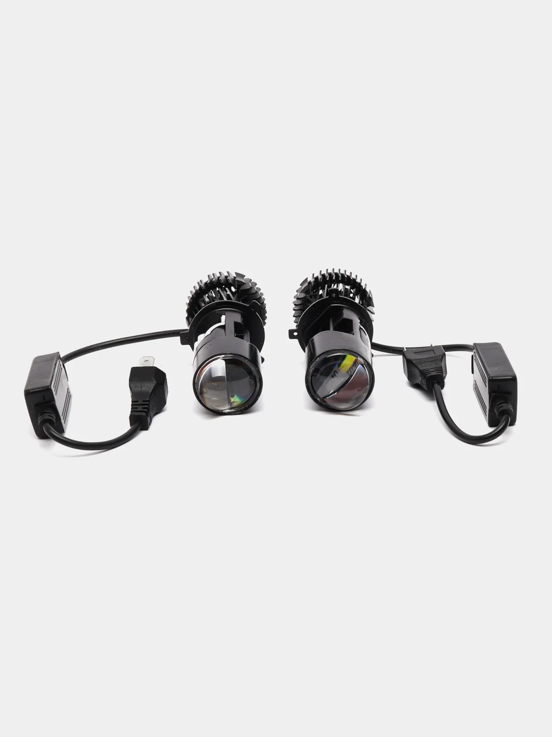 Белый мини bi-led лампы линзы H4 Premium New Bright 5500К с линзой дальнего света
