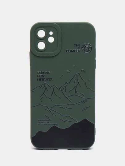 Серый чехол айфон на 11, iPhone 13, 13 Про, Горы, Ландшафт, 6 принтов, чехол iphone 11