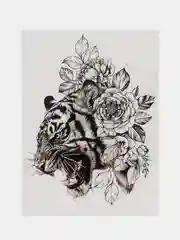Коричневый временная переводная татуировка, 21 х 15 см
