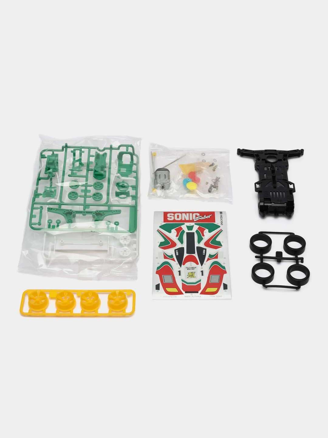 Желтый модель гоночного автомобиля Magnum Daxing 1/32, мини 4WD, с шасси AR/FMA
