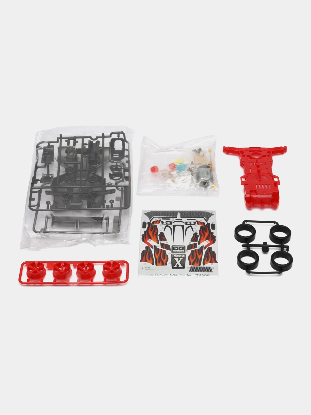 Черный модель гоночного автомобиля Magnum Daxing 1/32, мини 4WD, с шасси AR/FMA