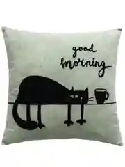 Бирюзовый подушка декоративная МАТЕХ MEOW. GOOD MORNING 35*35 см