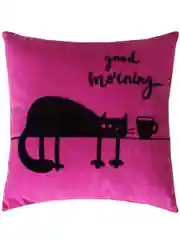 Фуксия подушка декоративная МАТЕХ MEOW. GOOD MORNING 35*35 см