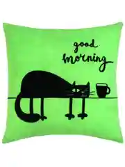 Лайм подушка декоративная МАТЕХ MEOW. GOOD MORNING 35*35 см