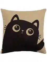 Бежевый меланж подушка декоративная MEOW SPIDER 35х35